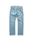 Front view of Men's Slim Straight Stretch Denim - Light Stone Wash on plain background