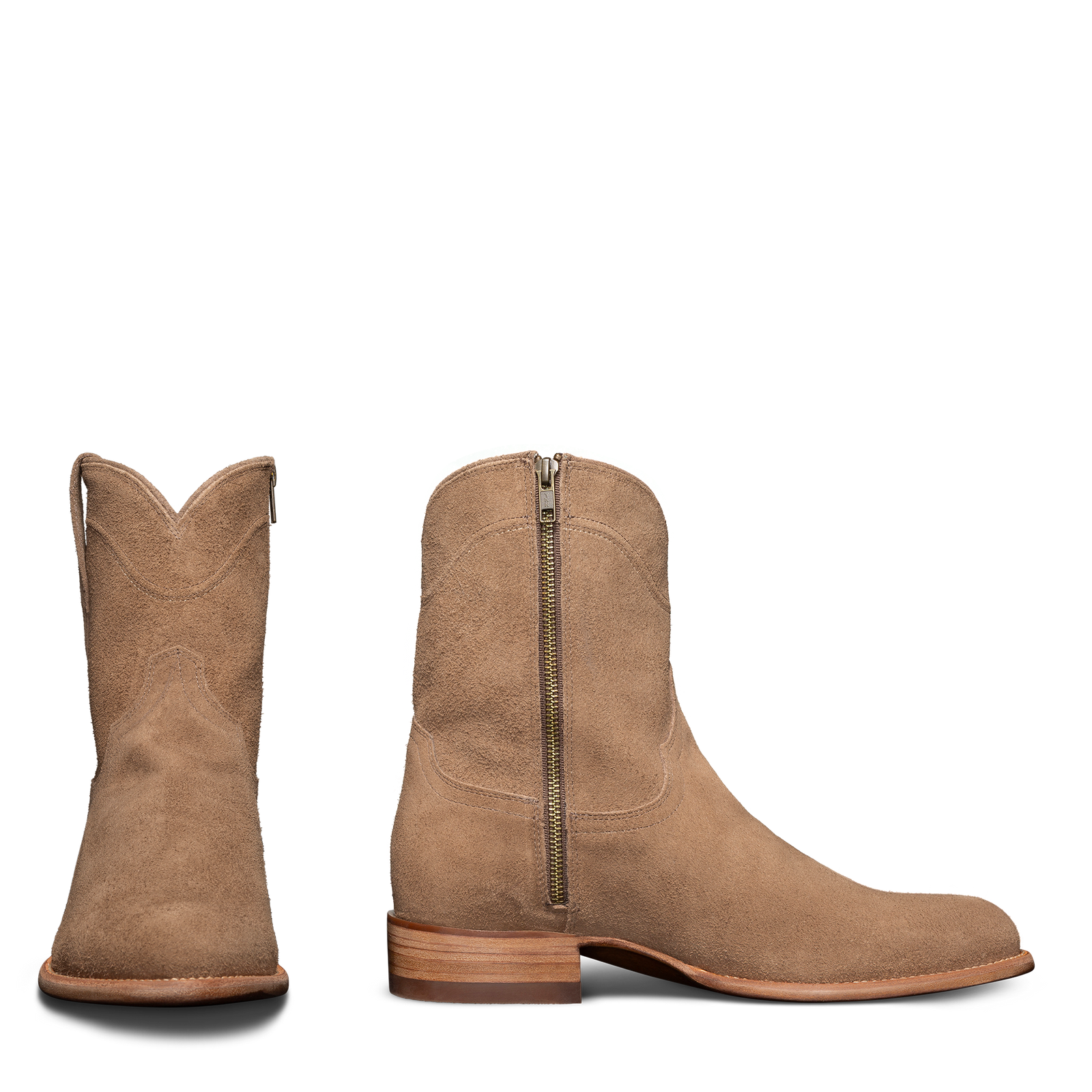 Men's Suede Zip-Up Boots | The Dean - Granite | Tecovas