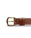 Front view of Women's Goat Belt - Scotch on plain background