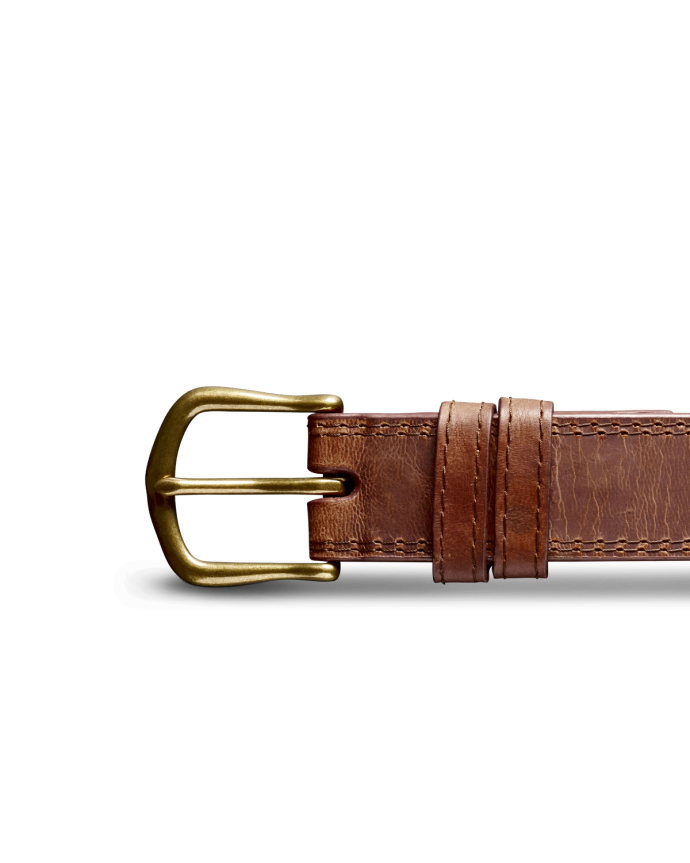 Front view of Women's Goat Belt - Scotch on plain background