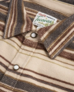 Closeup detail view of Men's Blanket CPO Shacket - Khaki / Multi