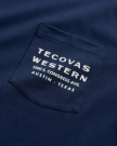 Closeup detail view of Men's Western Horseman Pocket Tee - Navy / White