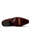 Sole view of The Sadie Vintage - Brown Multi Cowhide on plain background