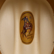 Closeup detail view of Cattleman Straw Cowboy Hat - Natural
