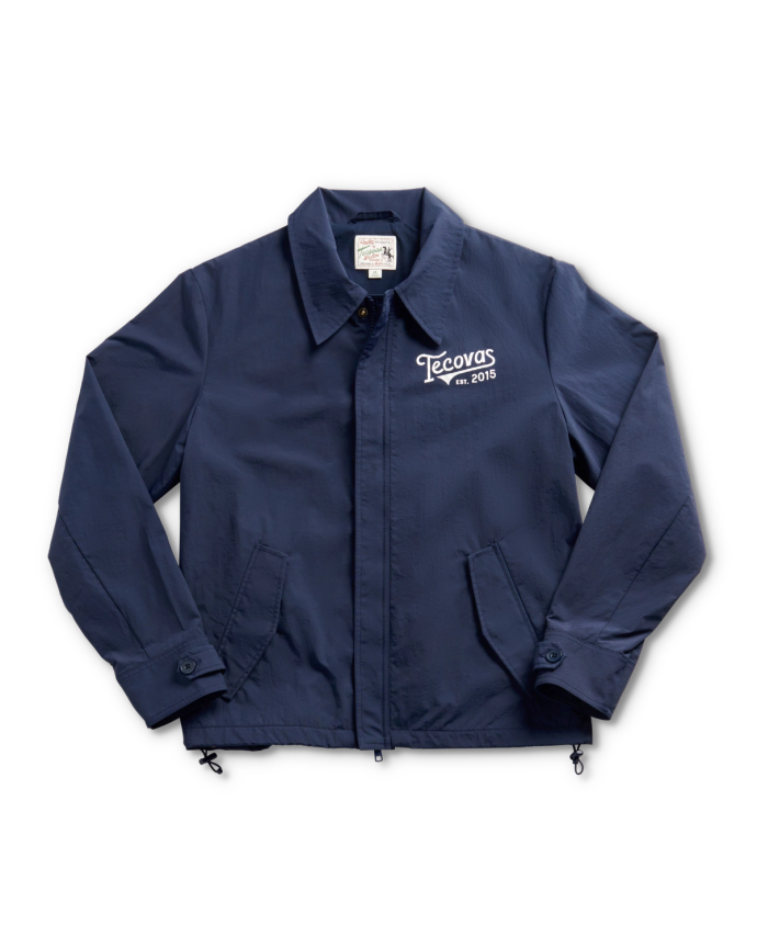 Front view of Men's Coaches Jacket - Navy on plain background