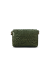 Back view of Ostrich Shoulder Bag - Forest Green on plain background