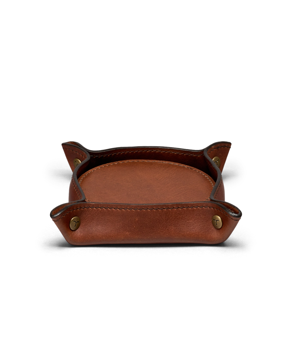 Front view of Bartlett Coaster 4 Pack - Cognac on plain background