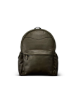 Front view of Men's Leather Backpack - Dark Olive on plain background