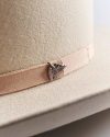 Closeup view of Cattleman Fur Cowboy Hat - Silverbelly