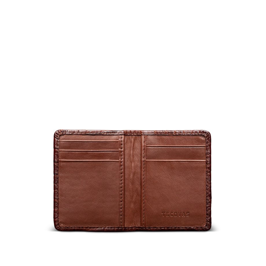 Front view of Bifold Card Case - Walnut on plain background