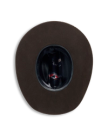 Inside view of Cattleman Birthday X Hat - Dark Brown on plain background