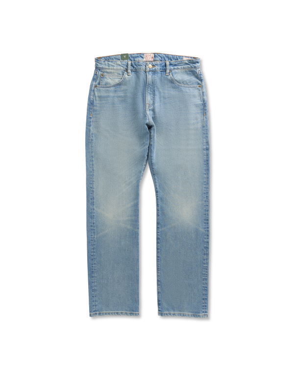 Front view of Men's Straight Crafted Denim - Light Wash on plain background