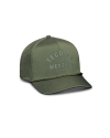 A green Tecovas Western cap with "Austin, TX" text, featuring a mesh back and a braided rope across the front.