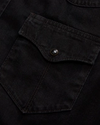 Closeup detail view of Men's Denim Pearl Snap (II) - Black