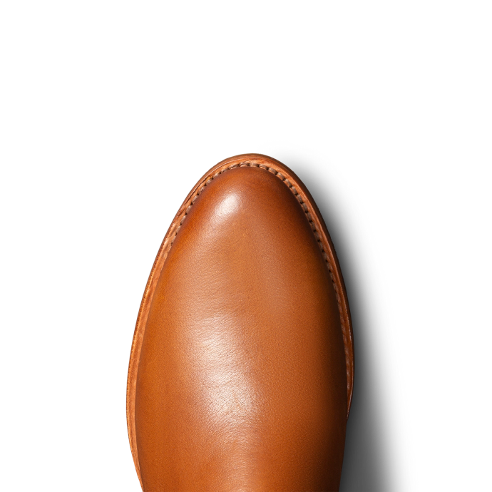 Toe view of The Jake - Caramel on plain background