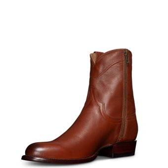 Men's Zipper Cowboy Boots - Leather Zip-Up Boots
