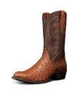 Quarterfront view of The Wyatt II - Pecan Ostrich on plain background