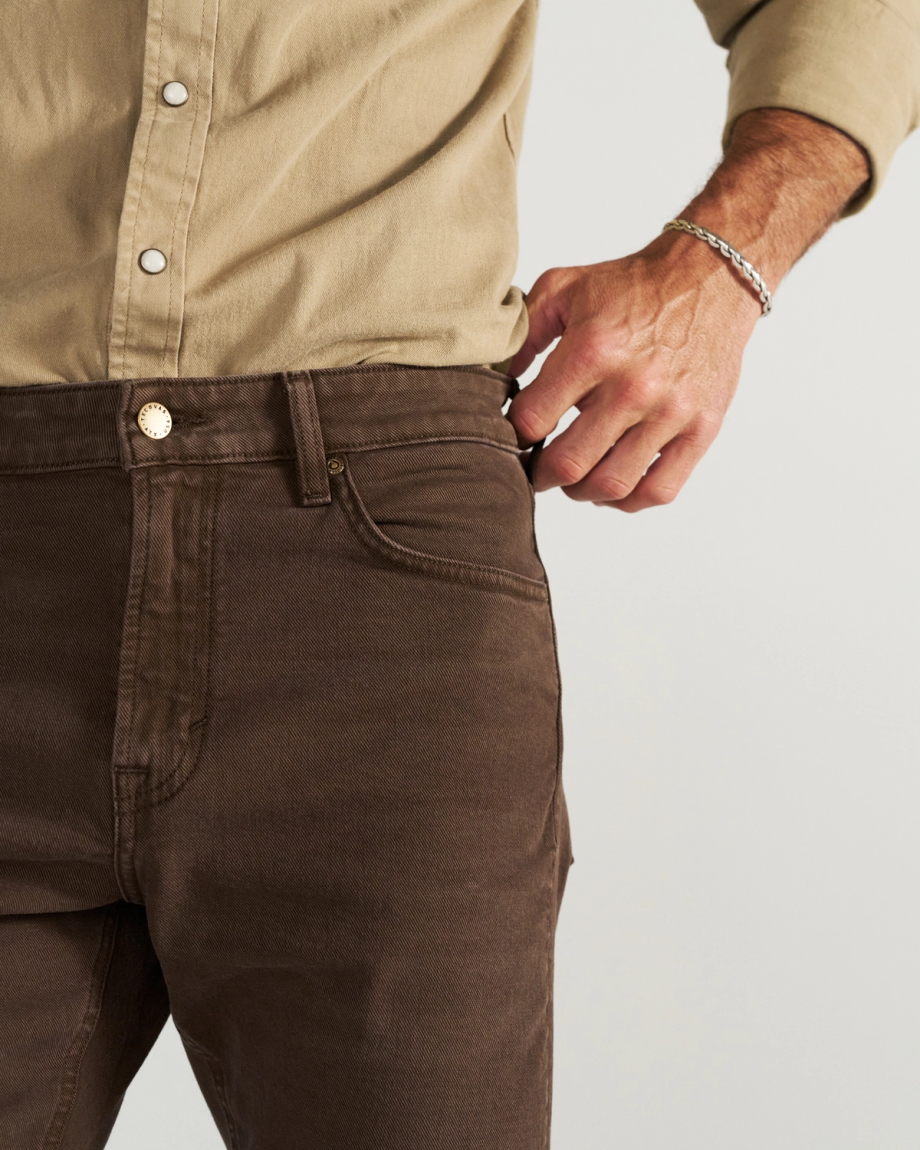 View of Men's Slim Straight Stretch Twill - Cafe