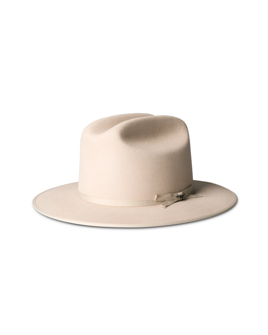 Quarterfront view of The Cruiser Wool Blend Cowboy Hat - Bone on plain background
