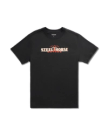 Front view of Men's Steel Horse Motors T-Shirt - Black/Multi on plain background