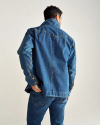 Back view of Men's Denim Chore Jacket - Medium on model