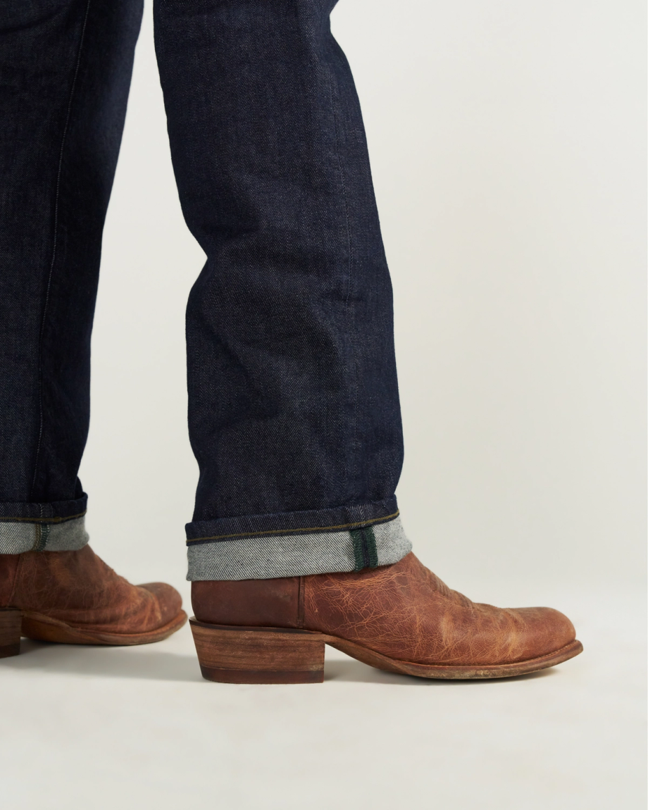 Closeup view of Men's Straight Crafted Denim - Resin Rinse