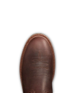 Toe view of The LH WP Round Comp Toe Work Boot - Tobacco Cowhide on plain background