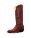 Quarterfront view of The Jane - Brick Suede on plain background