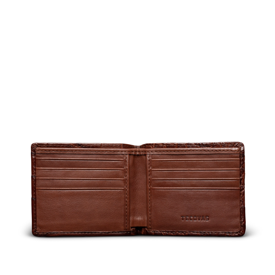 Front view of Alligator Billfold - Walnut on plain background