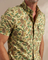 Closeup detail view of Men's Easywear Short Sleeve Pearl Snap - Duck Camo