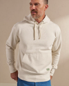 Front view of Men's Old School Hoodie Sweatshirt - Oatmeal Heather on model