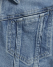 Closeup view of Women's Short Sleeve Denim Top - Light Wash