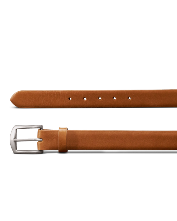 Closeup view of Men's Dress Belt - Caramel