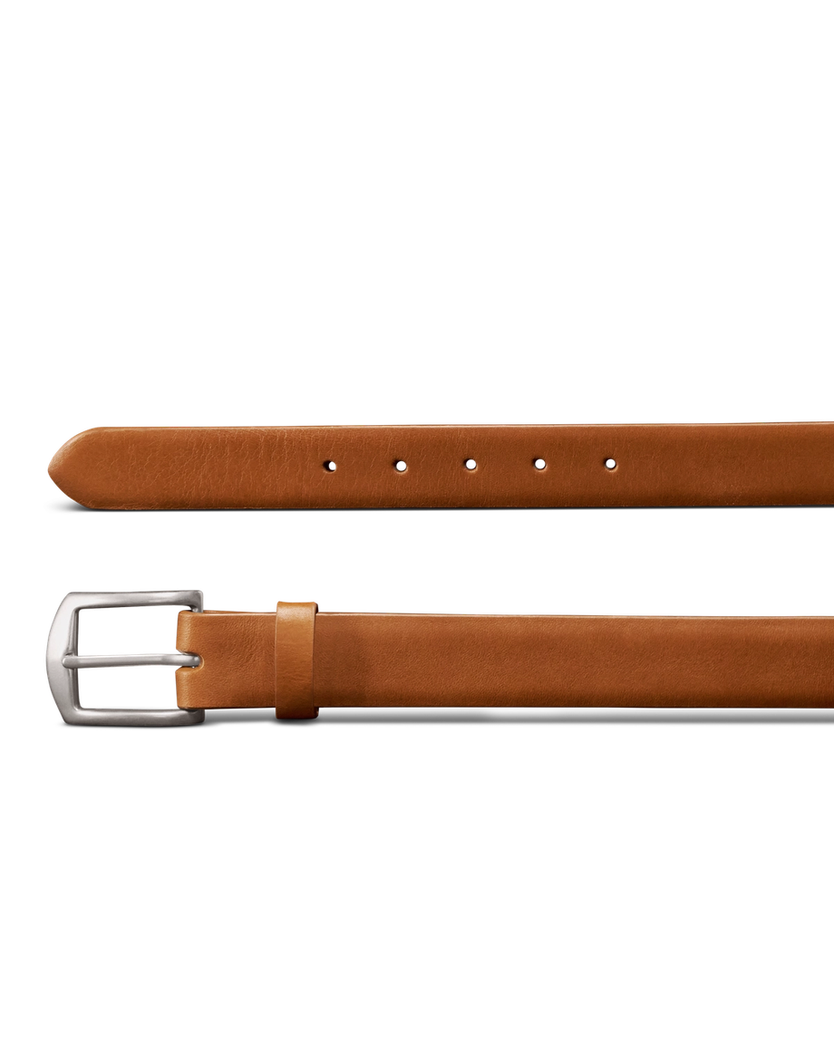 Closeup view of Men's Dress Belt - Caramel