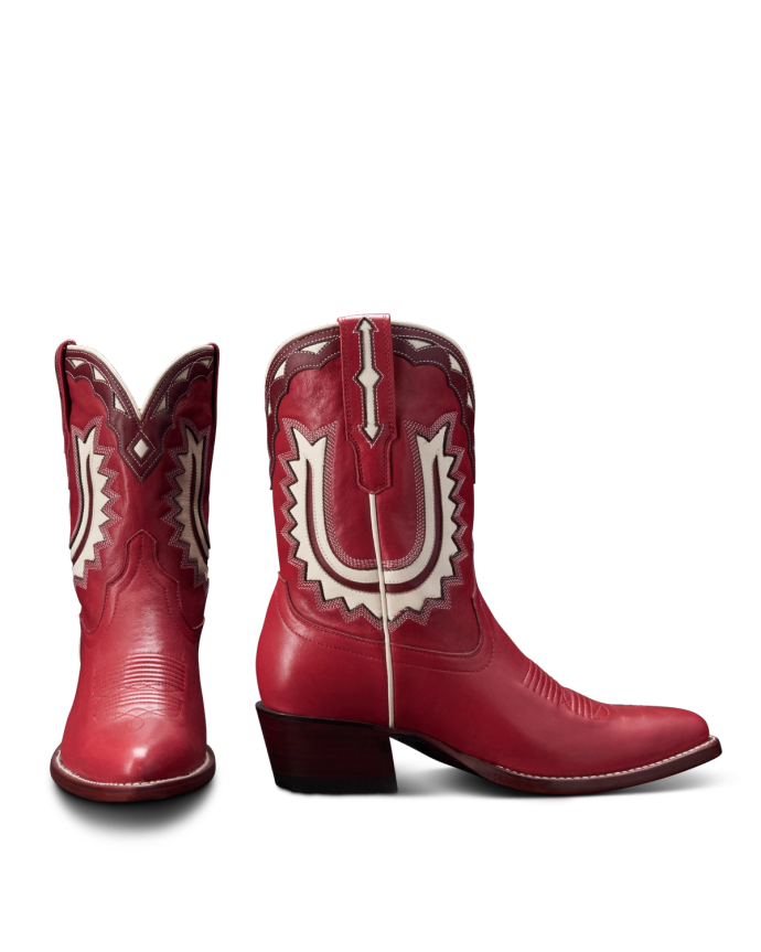 Pair view of The Jolene - Crimson / Bone on plain background