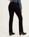 Back view of Women's High-Rise Straight Jean (II) - Black on plain background