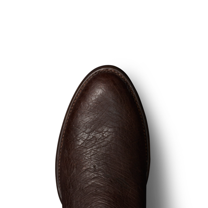 Toe view of The Weston - Chocolate on plain background