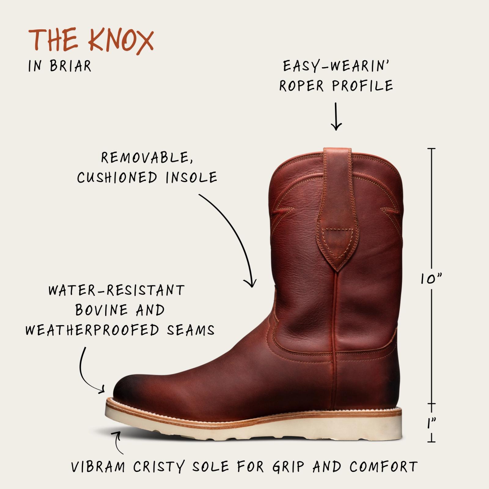 Men's Wedge Roper Boots | The Knox - Briar | Tecovas