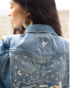 View of Tecovas x Mi Golondrina Denim Trucker Jacket - Medium