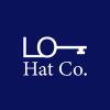A white key icon with the text "LO Hat Co." below it, displayed on a dark blue background.