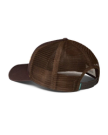 Quarterback view of Original Tecovas 5 Panel Low Pro Trucker - Dark Brown on plain background