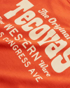Closeup detail view of Men's Original Western Pocket Tee - Orange / Bone