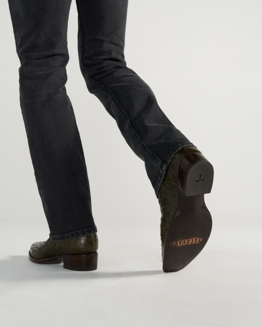 The Jack in Dark Forest Ostrich - Men's Zip Boot | Tecovas