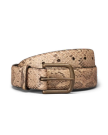 Front view of Men's Python Belt II - Mangrove on plain background