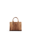Front view of Mini Metallic Satchel - Copper Cowhide on plain background