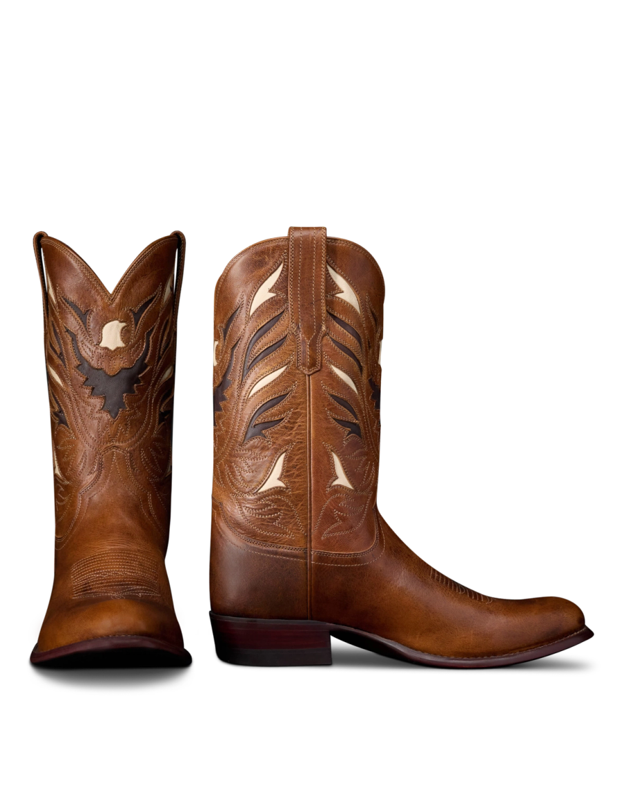 Pair view of The Cartwright Eagle - Roasted Chestnut Deerskin  on plain background