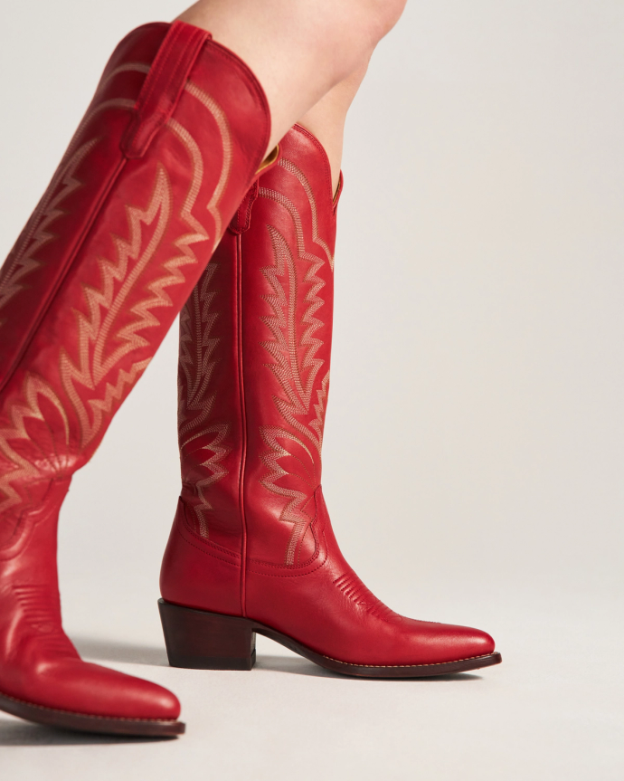 Lifestyle view of The Abby - Crimson