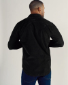 Closeup detail view of Men's Texas Weight Corduroy Pearl Snap LS - Black