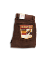 Folded view of Men's Slim Straight Stretch Corduroy - Brown on plain background