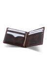 Inside view of Men's Billfold Moneyclip - Chocolate on plain background